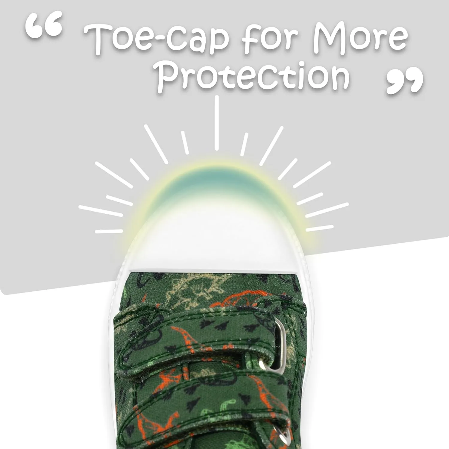 K KomForme Toddler Boys & Girls Shoes Kids Canvas Sneakers with Cartoon Dual Hook and Loops