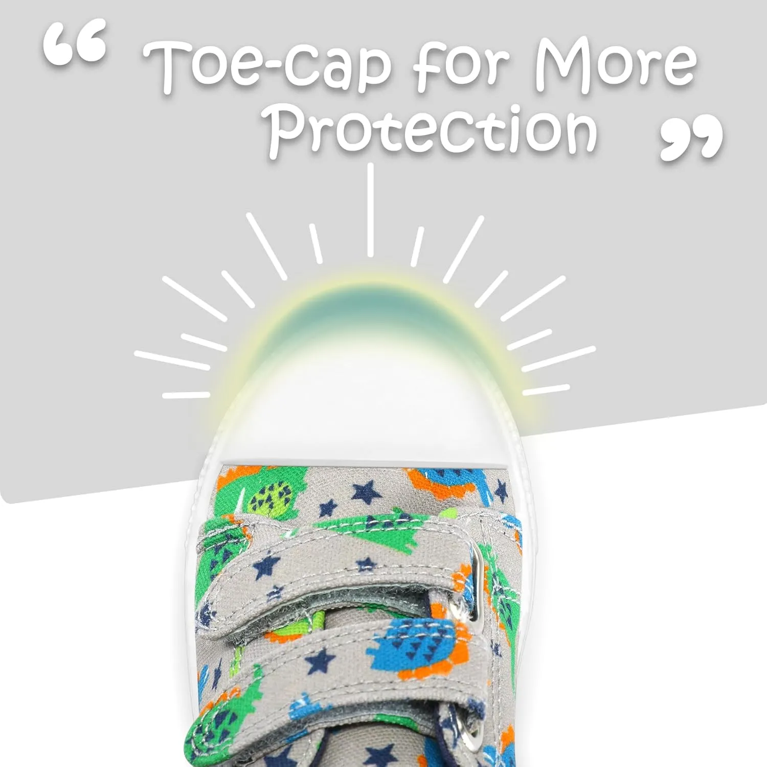 K KomForme Toddler Boys & Girls Shoes Kids Canvas Sneakers with Cartoon Dual Hook and Loops