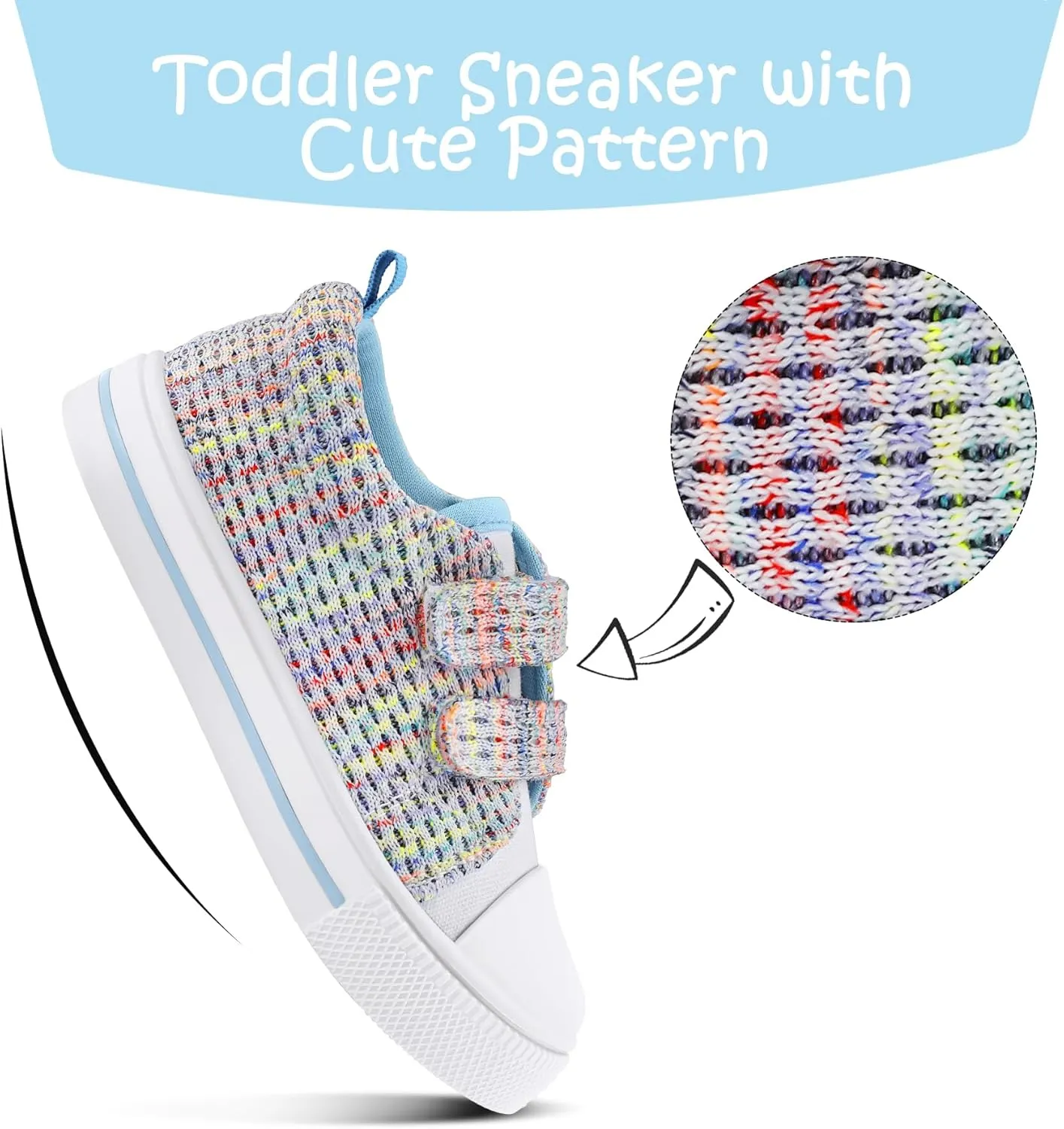K KomForme Toddler Boys & Girls Shoes Kids Canvas Sneakers with Cartoon Dual Hook and Loops