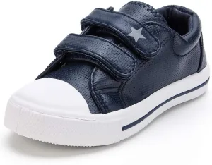 K KomForme Toddler Boys & Girls Shoes Kids Canvas Sneakers with Cartoon Dual Hook and Loops