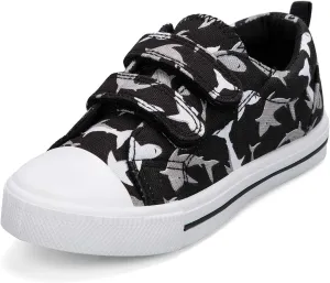 K KomForme Toddler Boys & Girls Shoes Kids Canvas Sneakers with Cartoon Dual Hook and Loops