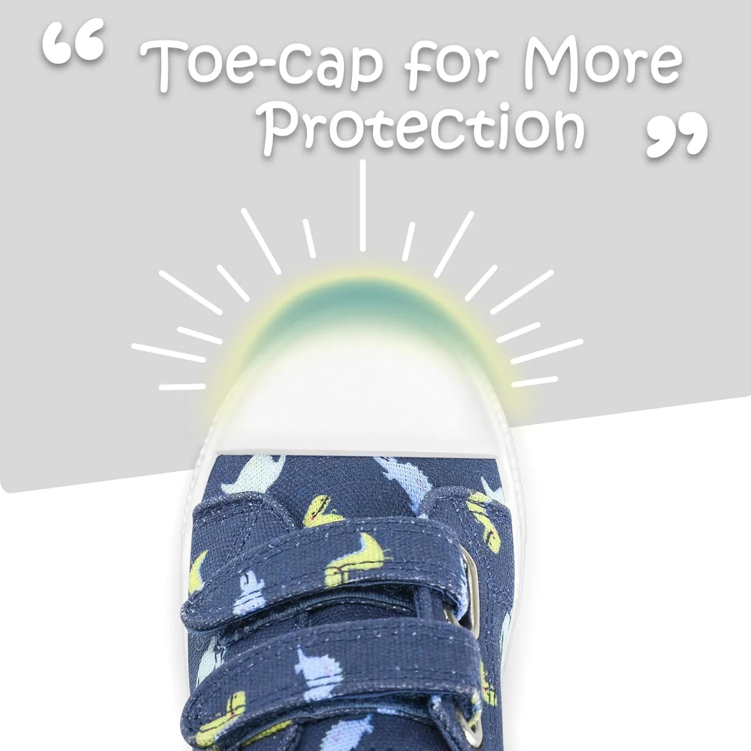 K KomForme Toddler Boys & Girls Shoes Kids Canvas Sneakers with Cartoon Dual Hook and Loops