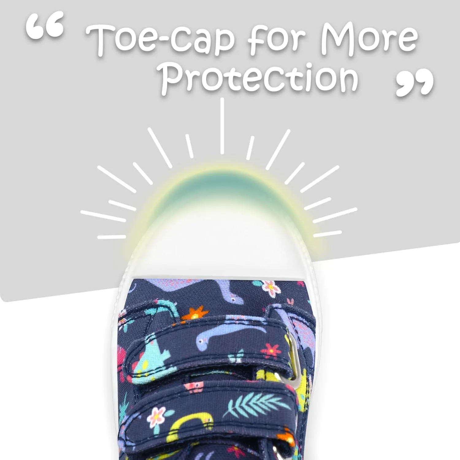 K KomForme Toddler Boys & Girls Shoes Kids Canvas Sneakers with Cartoon Dual Hook and Loops