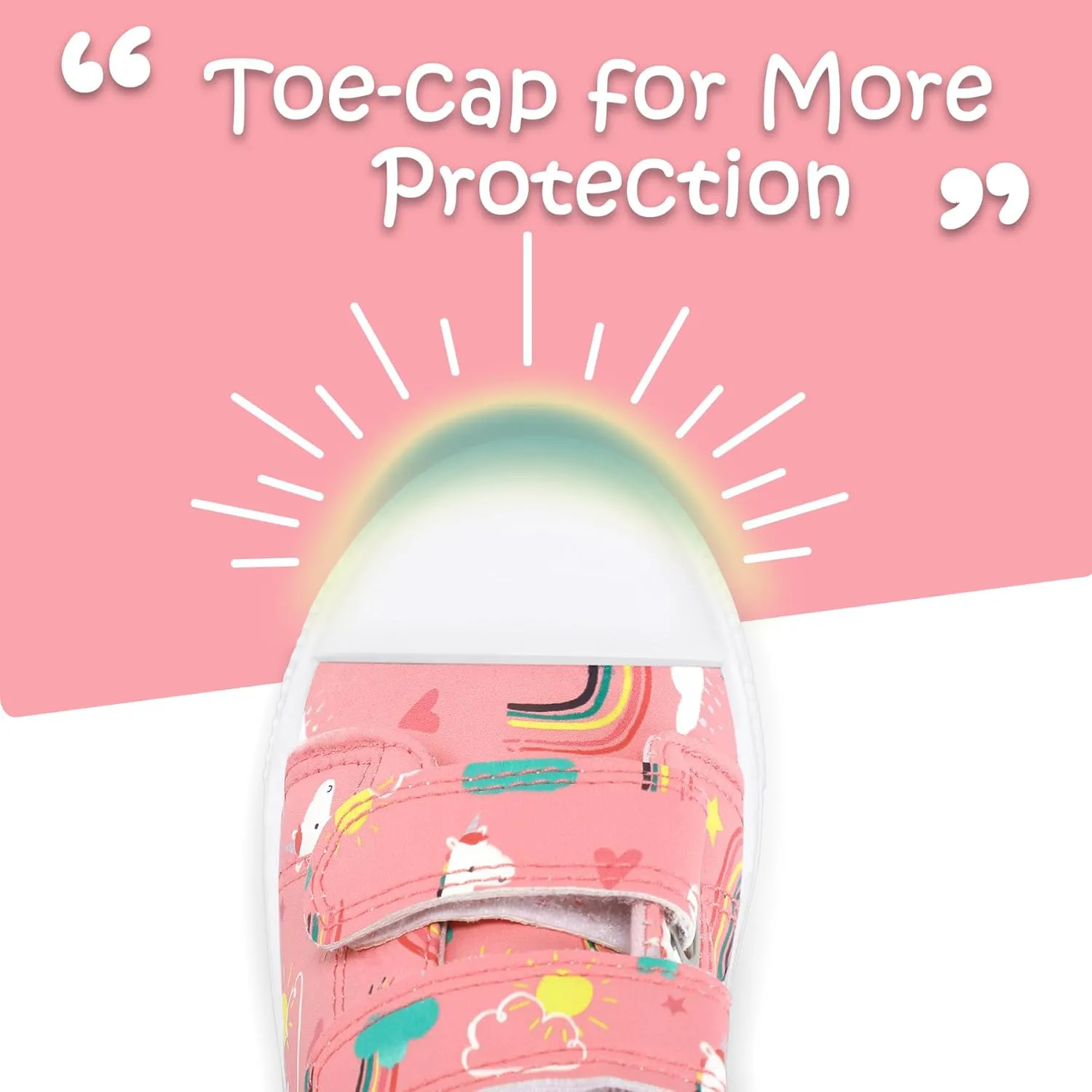 K KomForme Toddler Sneakers for Boys and Girls Dual Hook and Loops Sneakers Baby Canvas Shoes