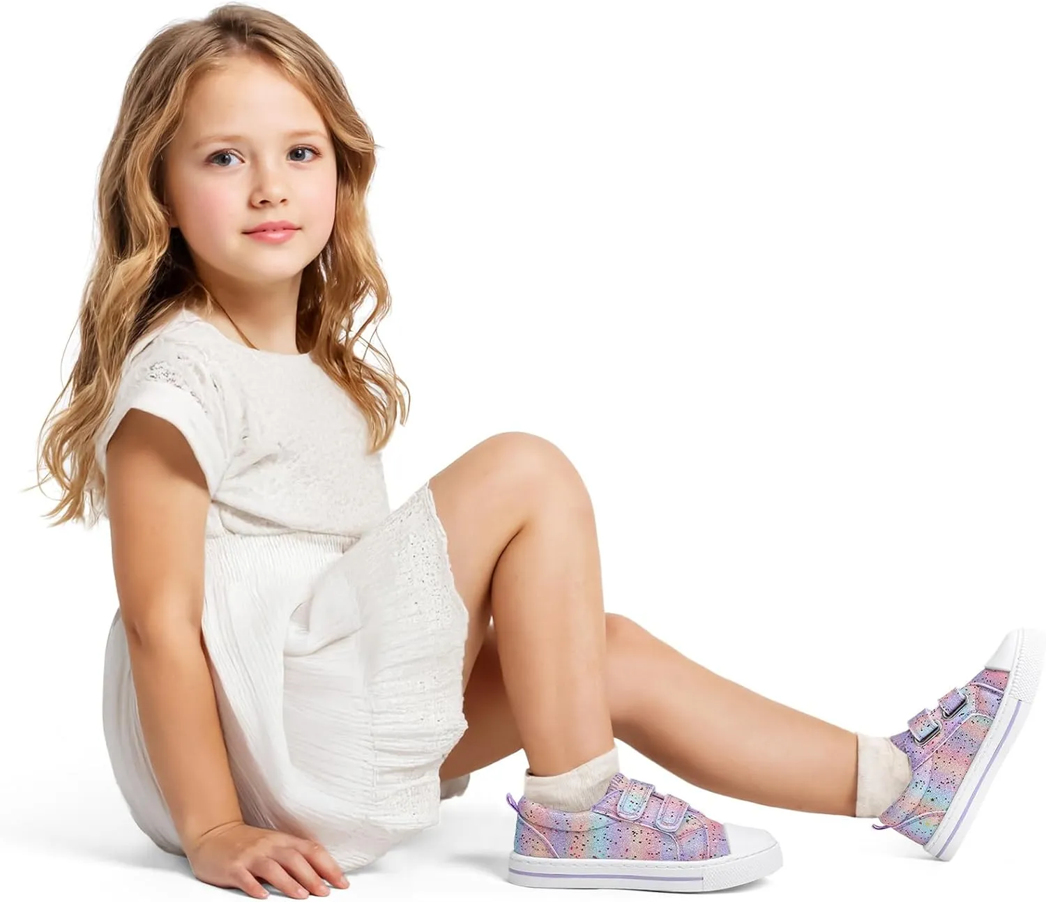 K KomForme Toddler Sneakers for Boys and Girls Dual Hook and Loops Sneakers Baby Canvas Shoes