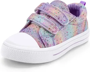 K KomForme Toddler Sneakers for Boys and Girls Dual Hook and Loops Sneakers Baby Canvas Shoes