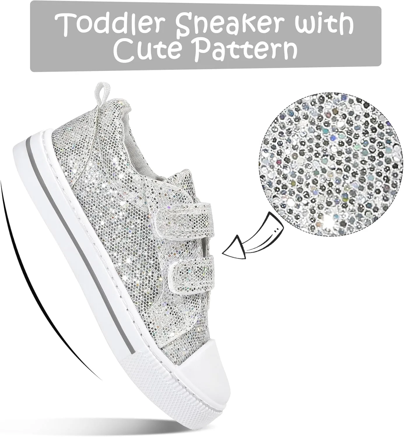K KomForme Toddler Sneakers for Boys and Girls Dual Hook and Loops Sneakers Baby Canvas Shoes