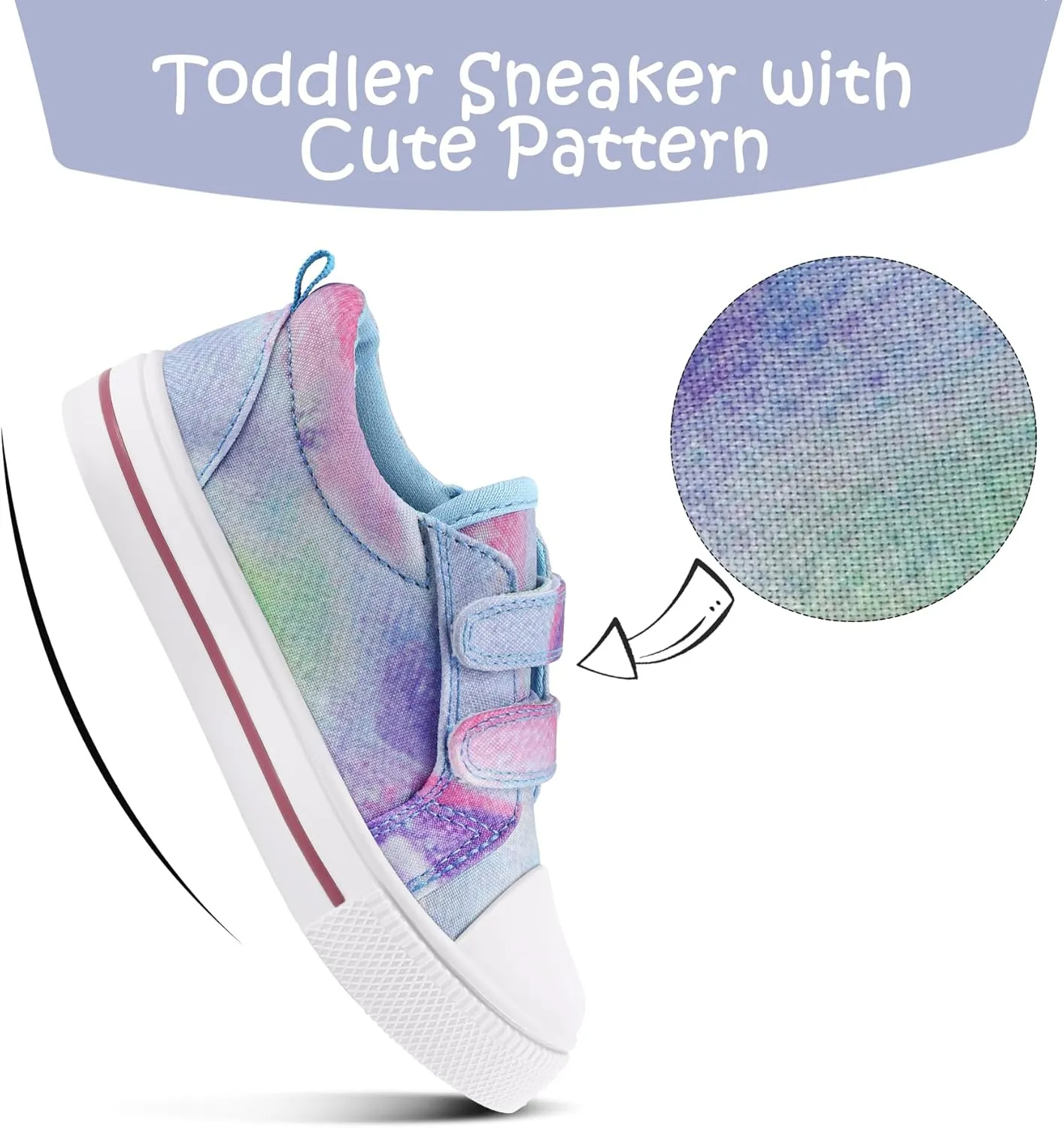 K KomForme Toddler Sneakers for Boys and Girls Dual Hook and Loops Sneakers Baby Canvas Shoes