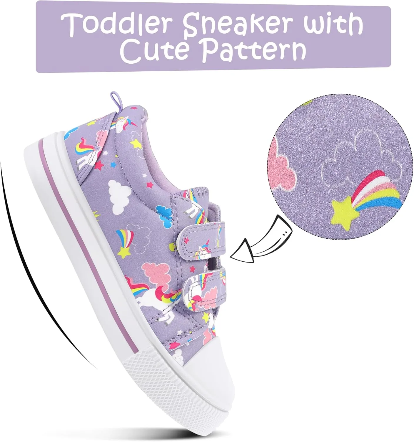 K KomForme Toddler Sneakers for Boys and Girls Dual Hook and Loops Sneakers Baby Canvas Shoes