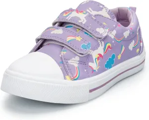 K KomForme Toddler Sneakers for Boys and Girls Dual Hook and Loops Sneakers Baby Canvas Shoes