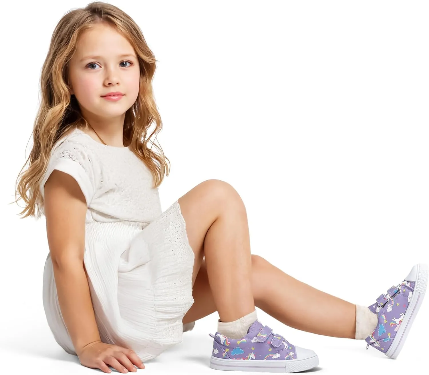K KomForme Toddler Sneakers for Boys and Girls Dual Hook and Loops Sneakers Baby Canvas Shoes