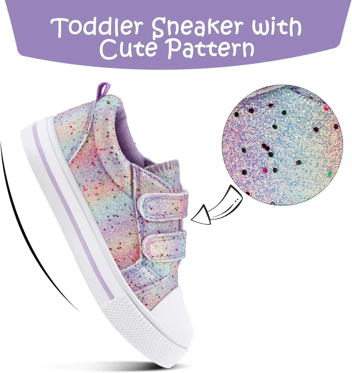 K KomForme Toddler Sneakers for Boys and Girls Dual Hook and Loops Sneakers Baby Canvas Shoes