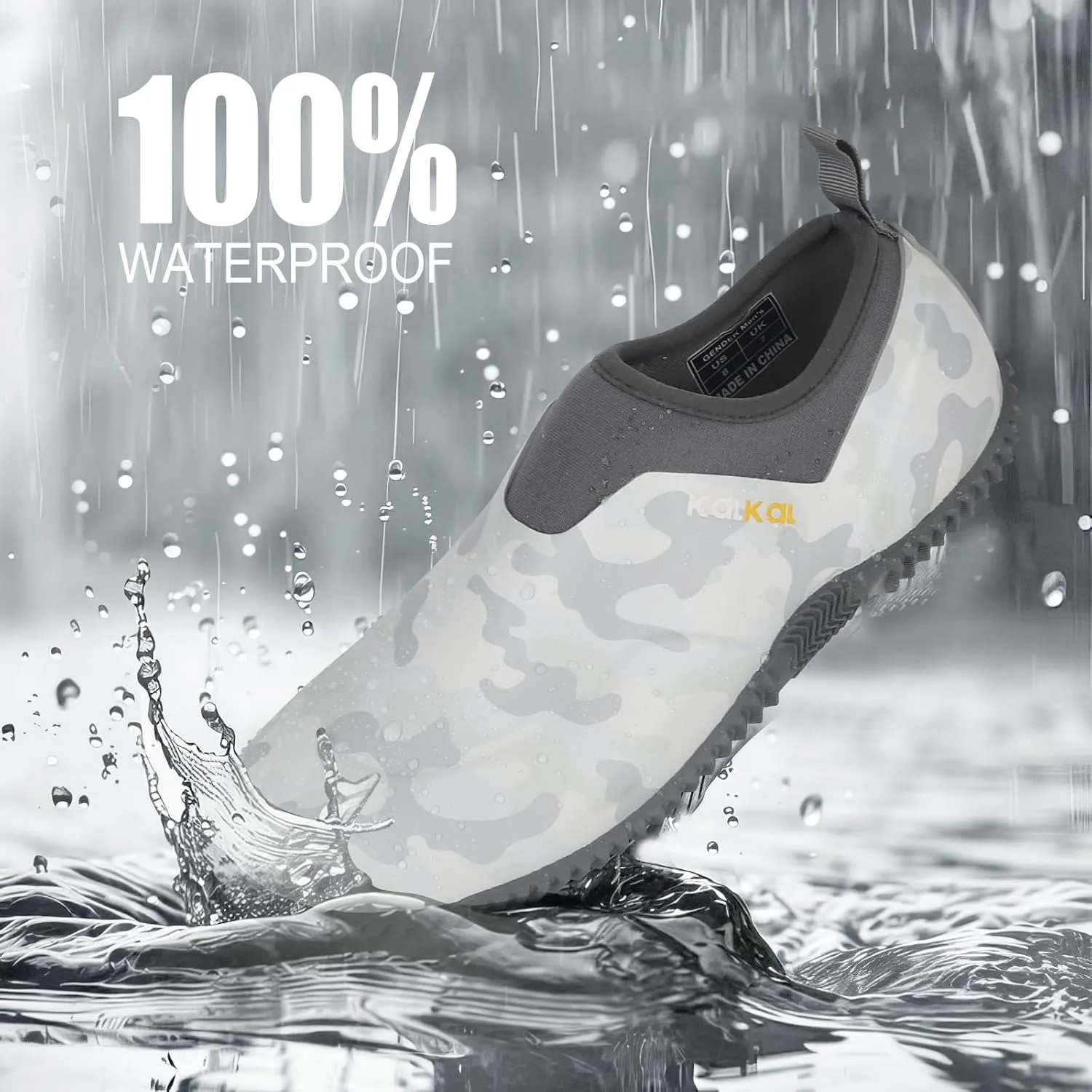 Kalkal Unisex Waterproof Garden Shoes, Men's Garden Boots,Women's Rain Shoes, Neoprene Rubber Footwear for Camping, Lawn Care, Gardening, Car Wash and Yard Work(Size 6-14)