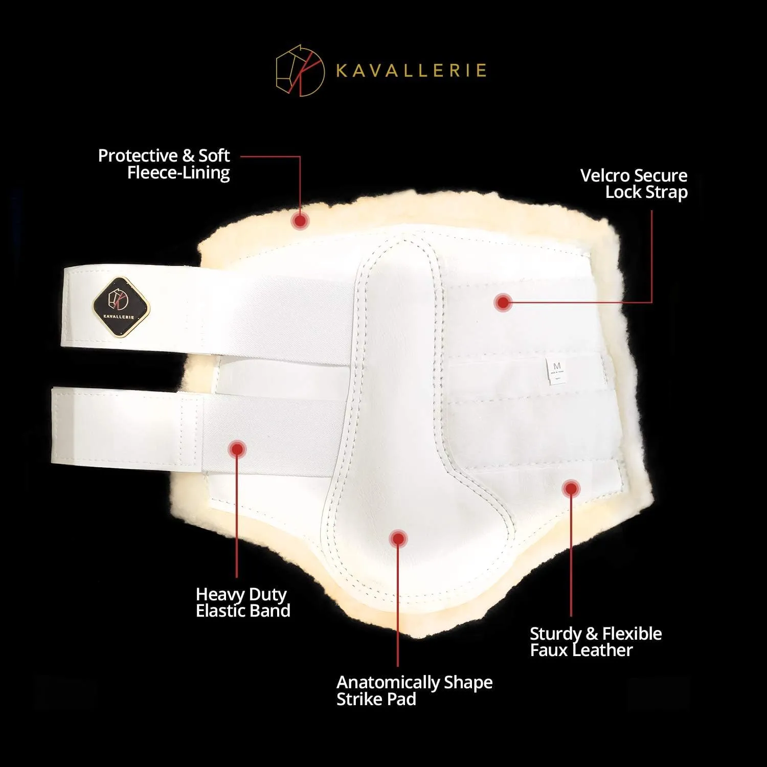 Kavallerie Dressage Horses Boots: Fleece-Lined Faux Leather Woof Brushing Boots for Training, Jumping, Riding, Eventing - Quick Wear for Breathable, Lightweight & Impact-Absorbing Wrap