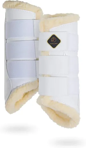 Kavallerie Dressage Horses Boots: Fleece-Lined Faux Leather Woof Brushing Boots for Training, Jumping, Riding, Eventing - Quick Wear for Breathable, Lightweight & Impact-Absorbing Wrap