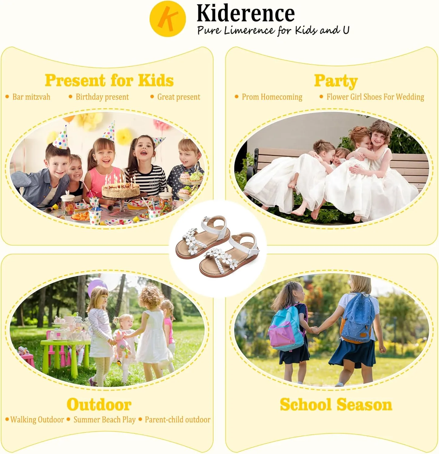 Kiderence Toddler Girls Sandals Little Girls Kids Shoes Girls Sandals Toddler
