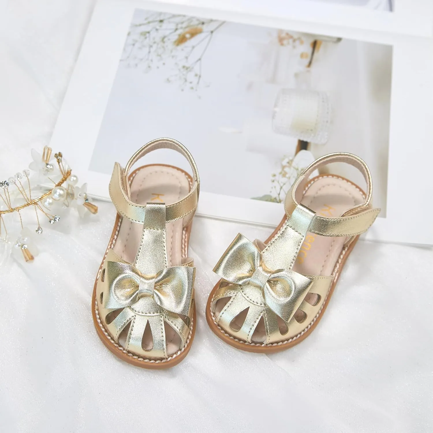 Kiderence Toddler Girls Sandals Little Girls Kids Summer Shoes Toddler Sandals