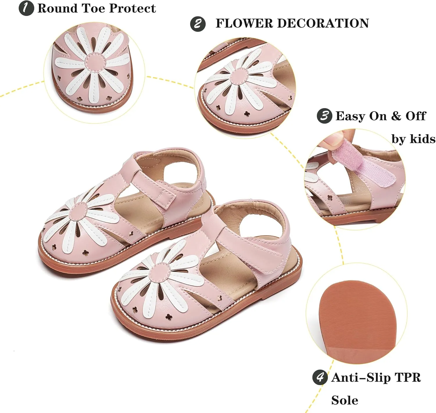 Kiderence Toddler Girls Sandals Little Girls Kids Summer Shoes Toddler Sandals