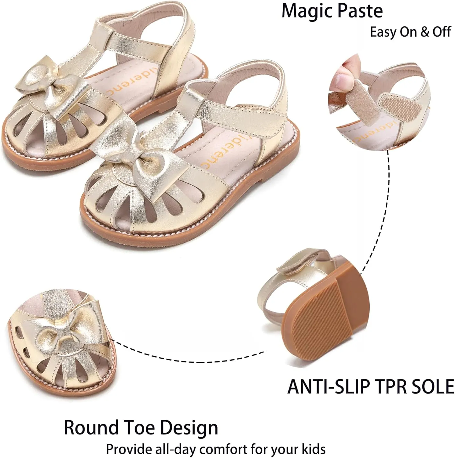 Kiderence Toddler Girls Sandals Little Girls Kids Summer Shoes Toddler Sandals