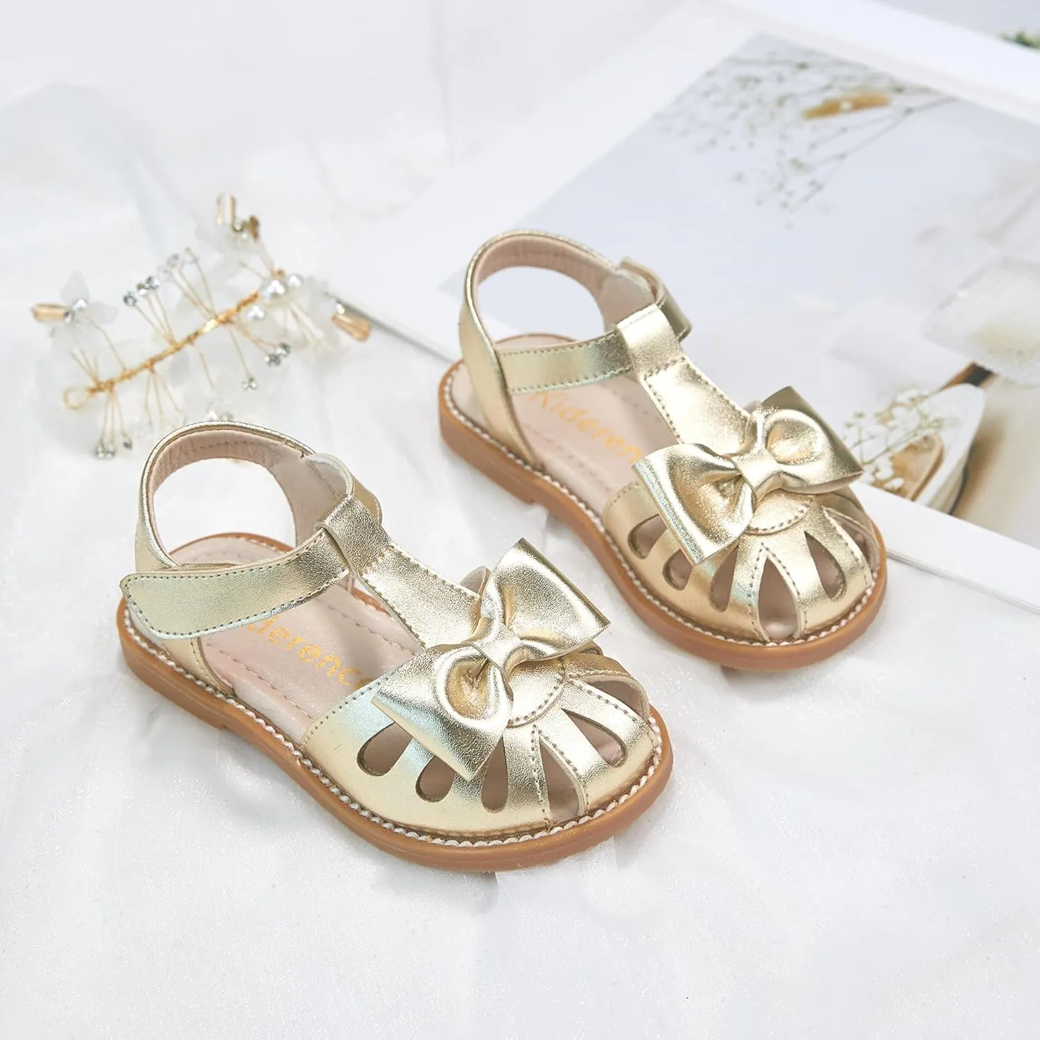 Kiderence Toddler Girls Sandals Little Girls Kids Summer Shoes Toddler Sandals