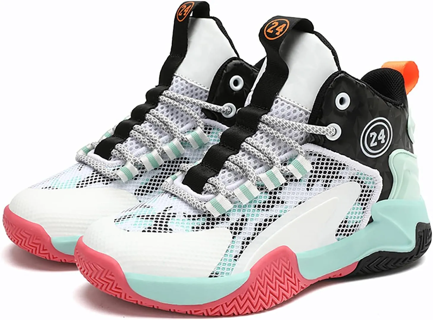 Kids Basketball Shoes Boys Cushion Sneakers Non-Slip Outdoor Sports Shoes Comfortable Girls Lightweight Breathable Walking Running Shoes Tennis Sneakers