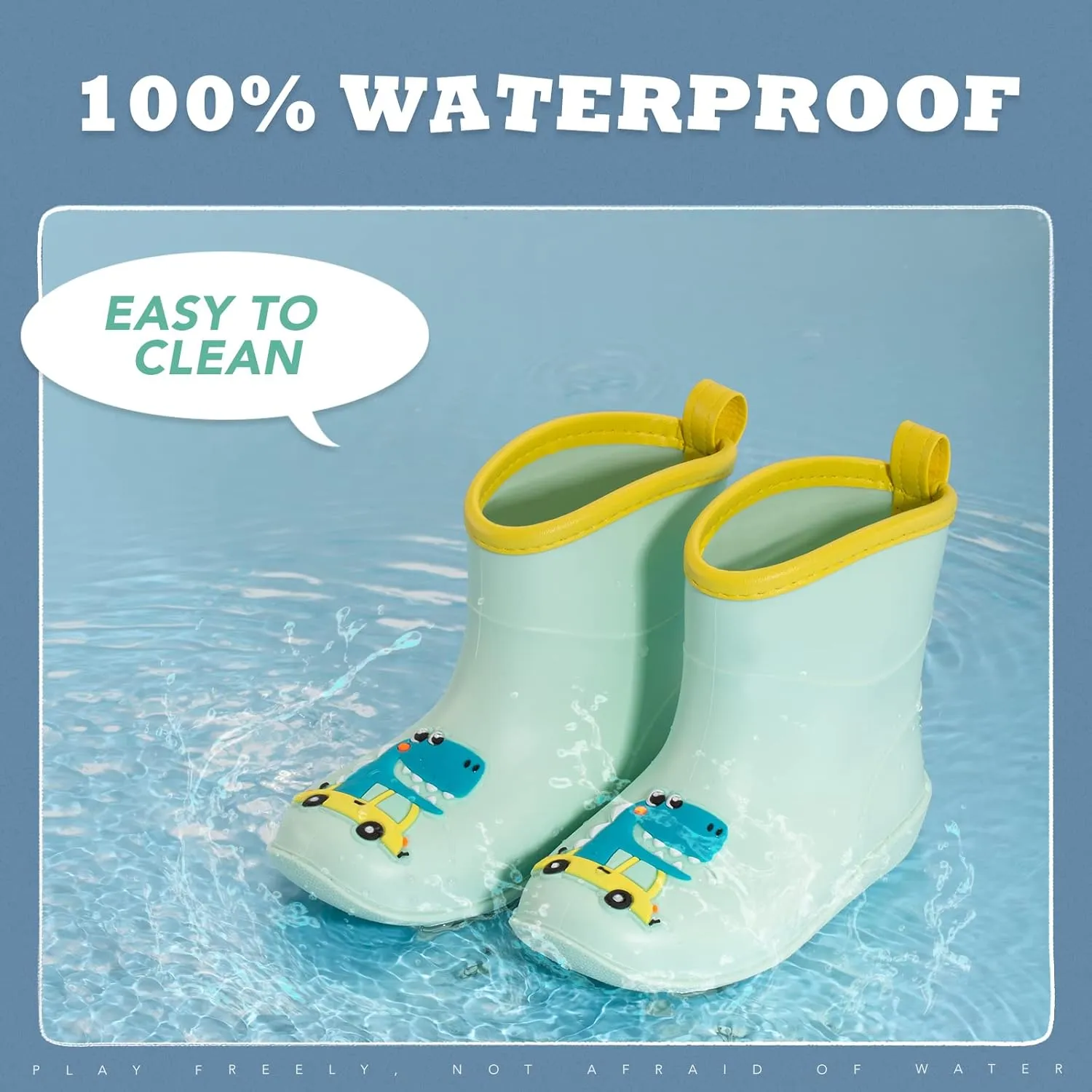 Kids Rain Boots Toddler Rain Shoes Children Waterproof Boots for Boys and Girls