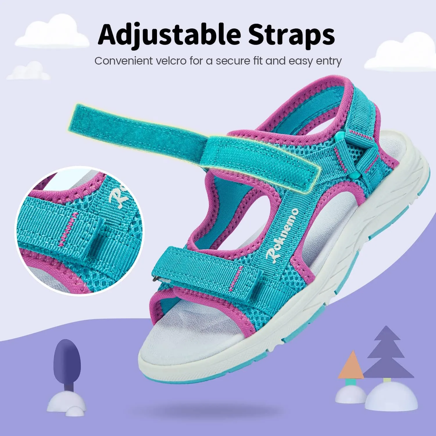 Kids Sandals Boys Girls Athletic Sports Summer Sandals Unisex Open Toe Water Shoes for Beach Hiking Outdoors (Little Kids/Big Kids)