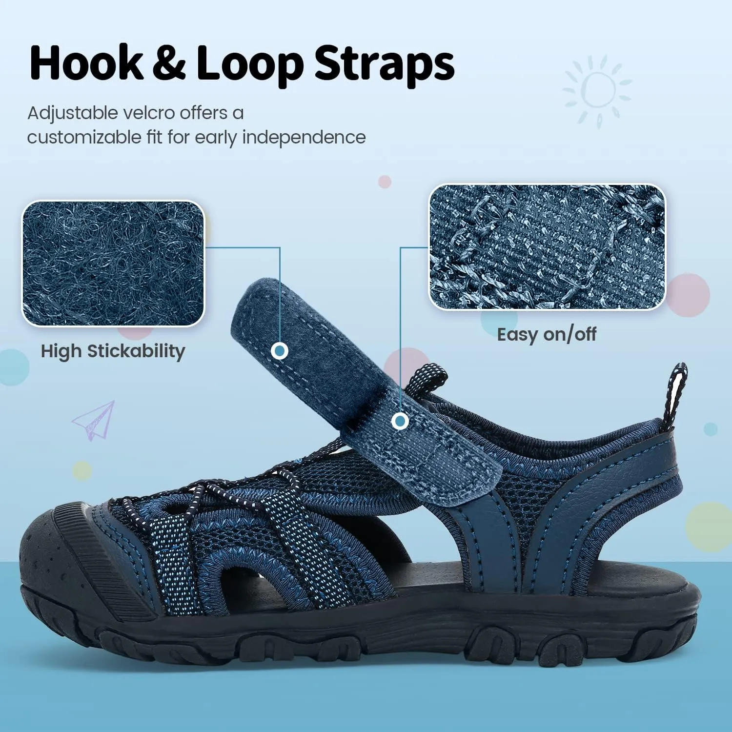 Kids Sandals for Boys & Girls - Athletic Closed-Toe Toddler Water Shoes - Perfect for Summer Beach Hiking Outdoor Sports Unisex Child Sandals (Toddler/Little Kid)