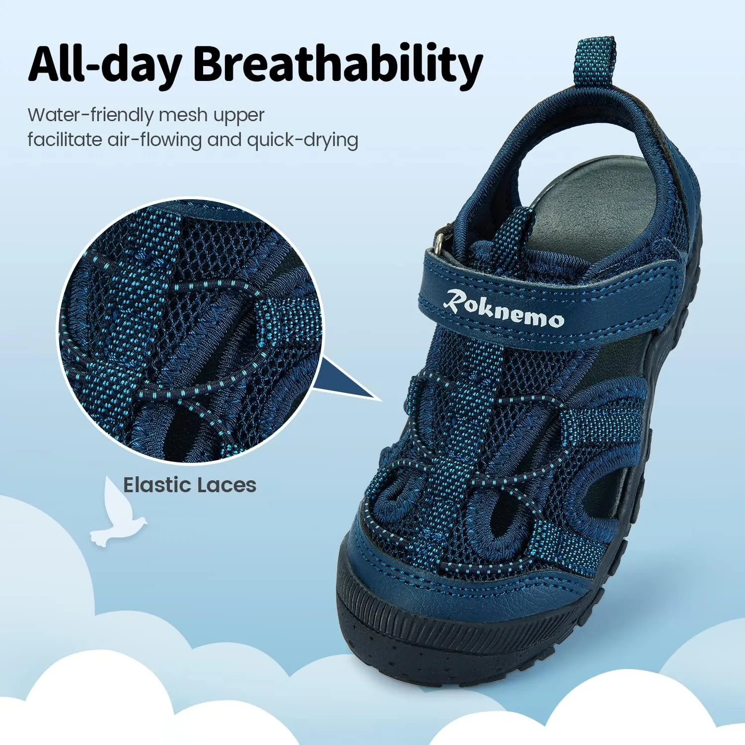 Kids Sandals for Boys & Girls - Athletic Closed-Toe Toddler Water Shoes - Perfect for Summer Beach Hiking Outdoor Sports Unisex Child Sandals (Toddler/Little Kid)