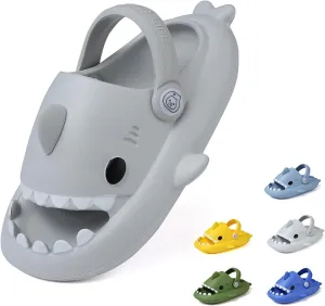 Kids Shark Slides, Shark Slippers for Kids Boys Girls, Cloud Pillow Slides with Thick Sole, Soft, Non-slip
