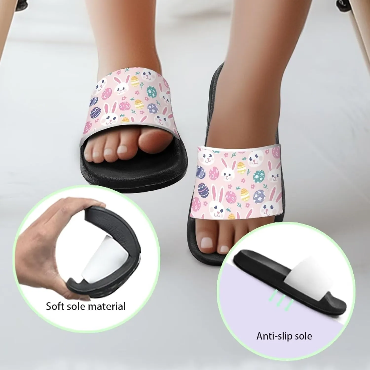 Kids Slides Slipper Anti Slip Open Toe Summer Beach Sandals for Boys Girls Soft and Comfy