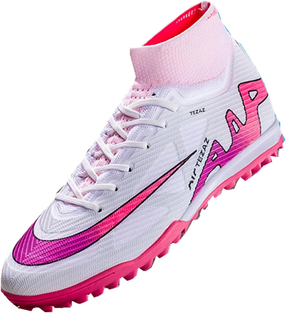 Kids Soccer Shoes Indoor Futsal Turf Big Boys Soccer Cleats Youths TF High-Top Football Boots for Athletic Training
