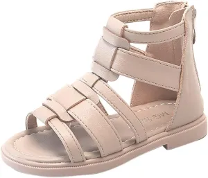 Kids/Children/Little Girls Sandals Open Toe Anti Slip Shoes High Top Outdoor Sandals Summer Princess (Pink, 8 Toddler)