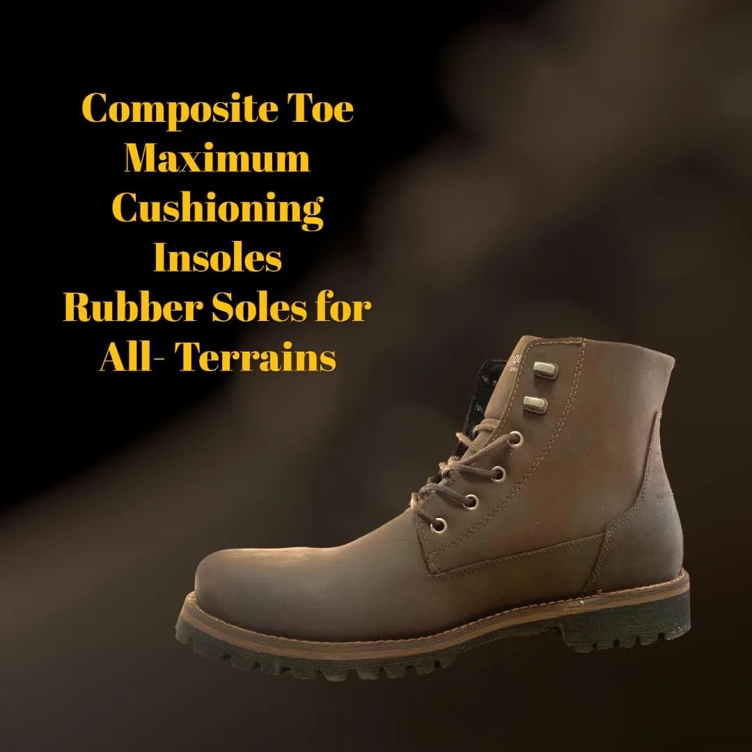 King USA Texas Motorcycle Boots - Mens Combat 6" Work Boot Leather Construction Industrial