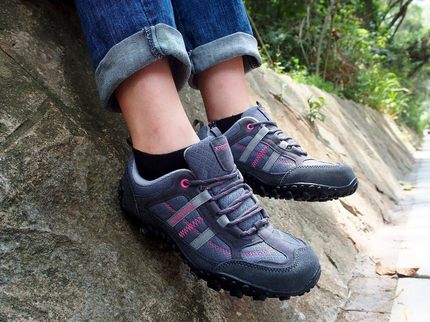 Knixmax Womens Hiking Shoes Lightweight Non-Slip Climbing Trekking Sneakers for Woman Camping Backpacking Shoe Summer Hiker Shoes