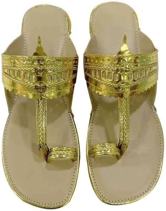 Kolhapuri Chappal For Women's Indian Flat Flip Flop Kolhapuri Sandals For Women Ethnic s Casual Mojaris