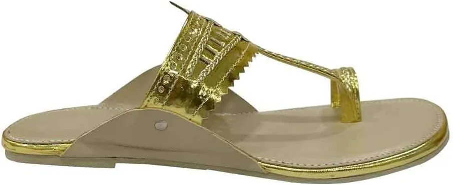 Kolhapuri Chappal For Women's Indian Flat Flip Flop Kolhapuri Sandals For Women Ethnic s Casual Mojaris