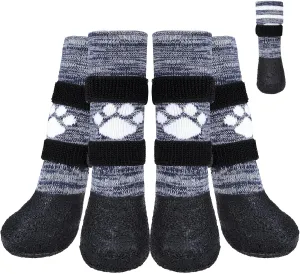 KOOLTAIL Anti Slip Dog Socks to Prevent Licking Paws for Hot/Clod Pavement,Waterproof Long Snow Dog Boots&Paw Protectors with Strap Traction Control for Hardwood Floor for Small Medium Large DogsXL