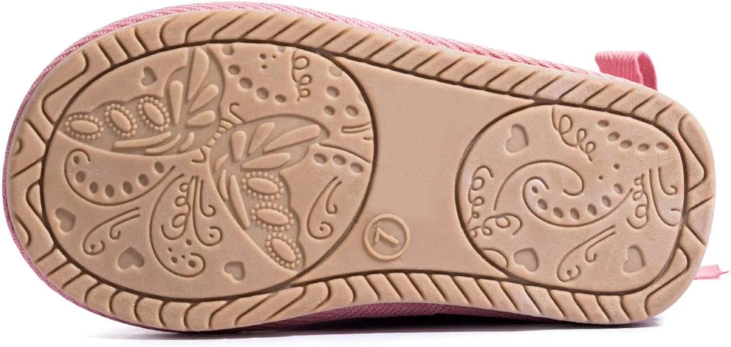 KRABOR Toddlers/Little Girls Boots,Glitter Warm Winter Snow Shoes with Cotton Lining and Cute Bow