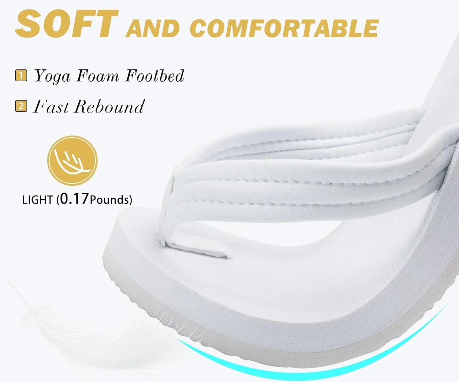 KuaiLu Womens Arch Support Flip Flops Ladies Comfort Lightweight Soft Yoga Mat Cushion Walking Thong Sandals