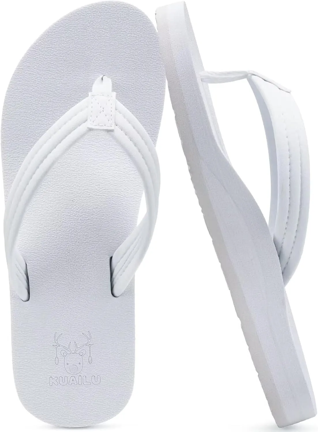 KuaiLu Womens Arch Support Flip Flops Ladies Comfort Lightweight Soft Yoga Mat Cushion Walking Thong Sandals