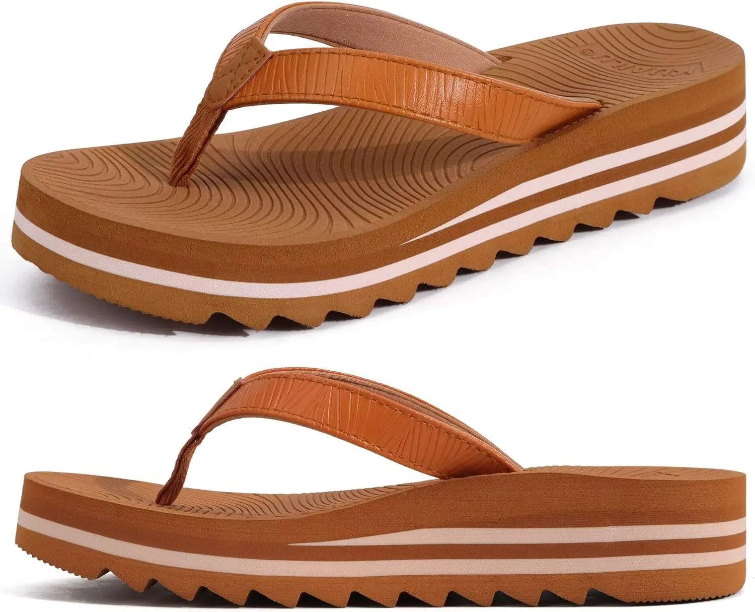 KuaiLu Women’s Flip Flops Ladies Yoga Mat Platform Thong Sandals Dressy Womans Lightweight Summer Slip On Beach Flip Flop Sandles, Soft Cushion Footbed, Arch Support