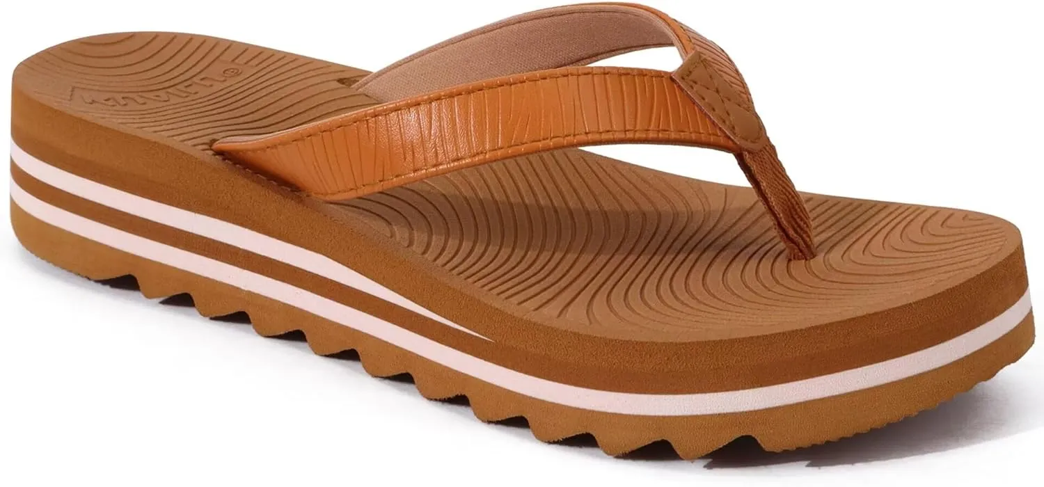 KuaiLu Women’s Flip Flops Ladies Yoga Mat Platform Thong Sandals Dressy Womans Lightweight Summer Slip On Beach Flip Flop Sandles, Soft Cushion Footbed, Arch Support