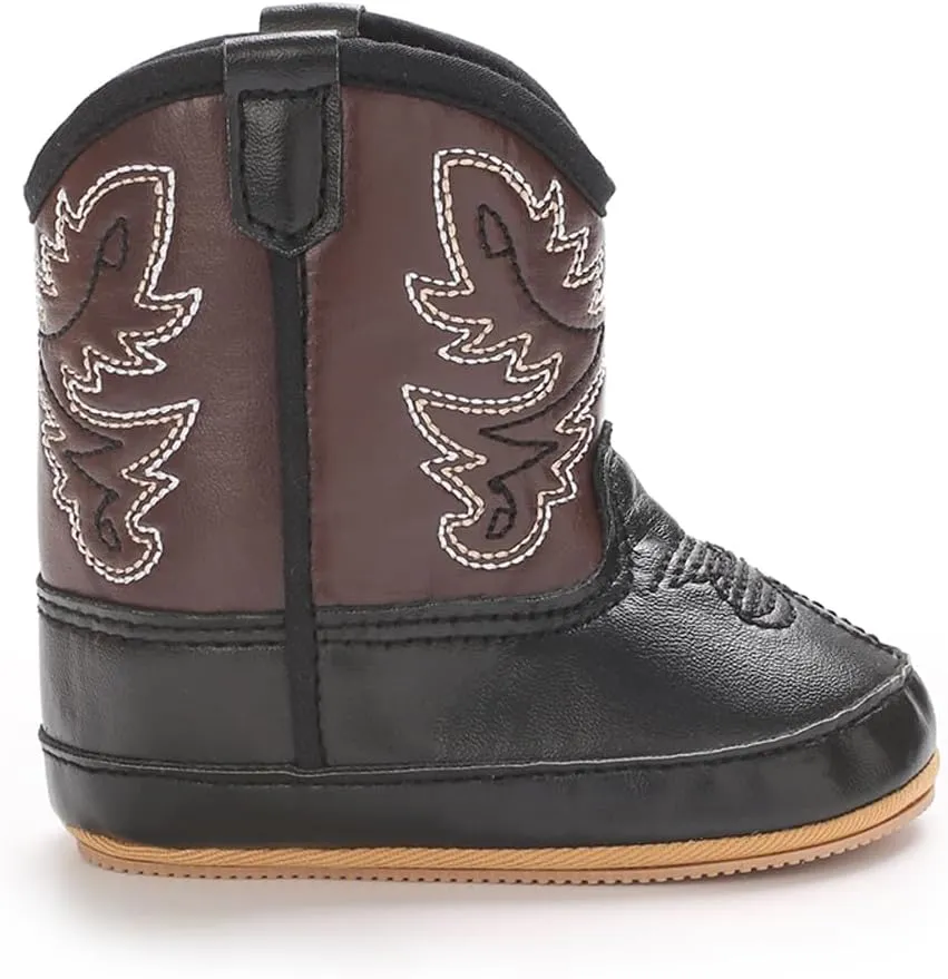 Kuner Baby Cowboy Boots Western Boots Toddler Cowboy Bootie Soft Sole Non-Slip Crib Shoes for Infant Boys Girls0-18 Months