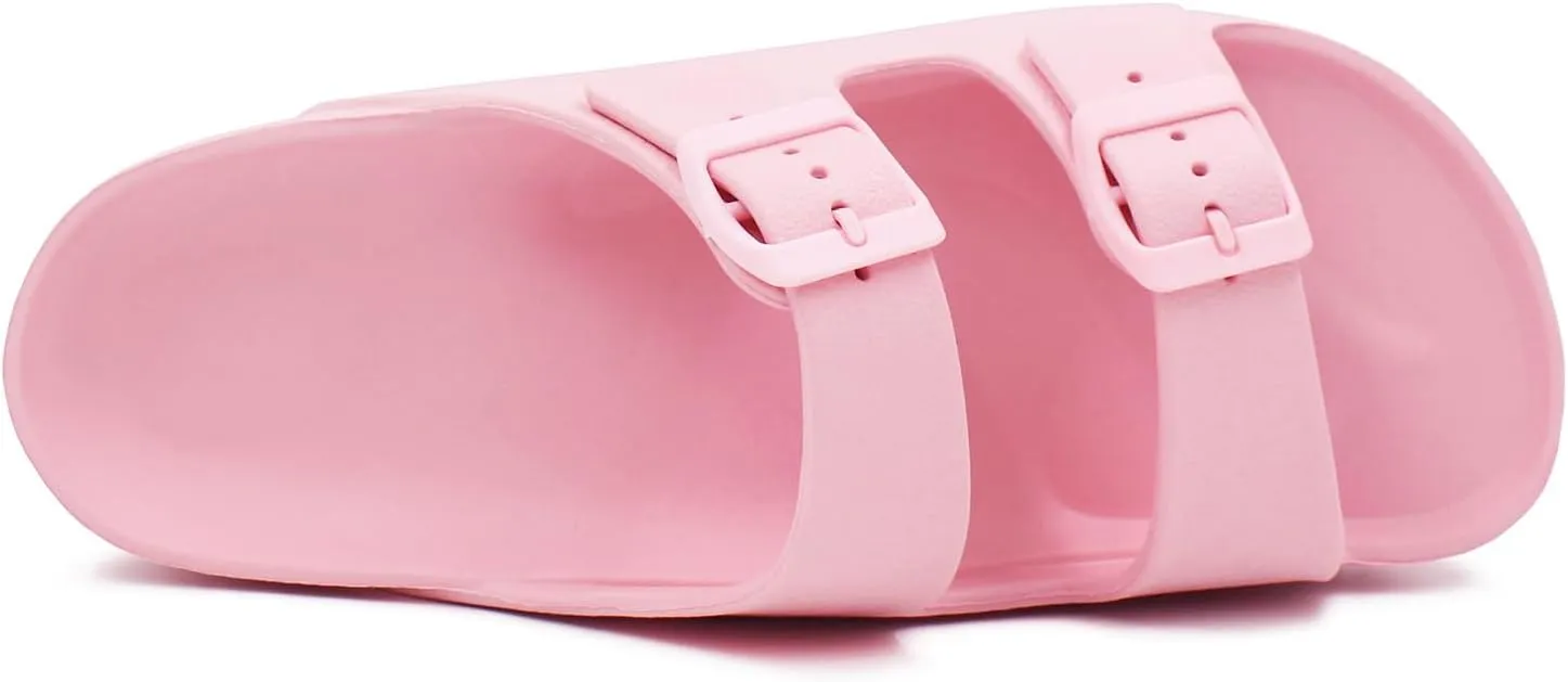 L LOUBIT Women's Platform Sandals with Arch Support Pillow Soft Adjustable Buckle Slides Lightweight Non-Slip Summer Beach Shoes