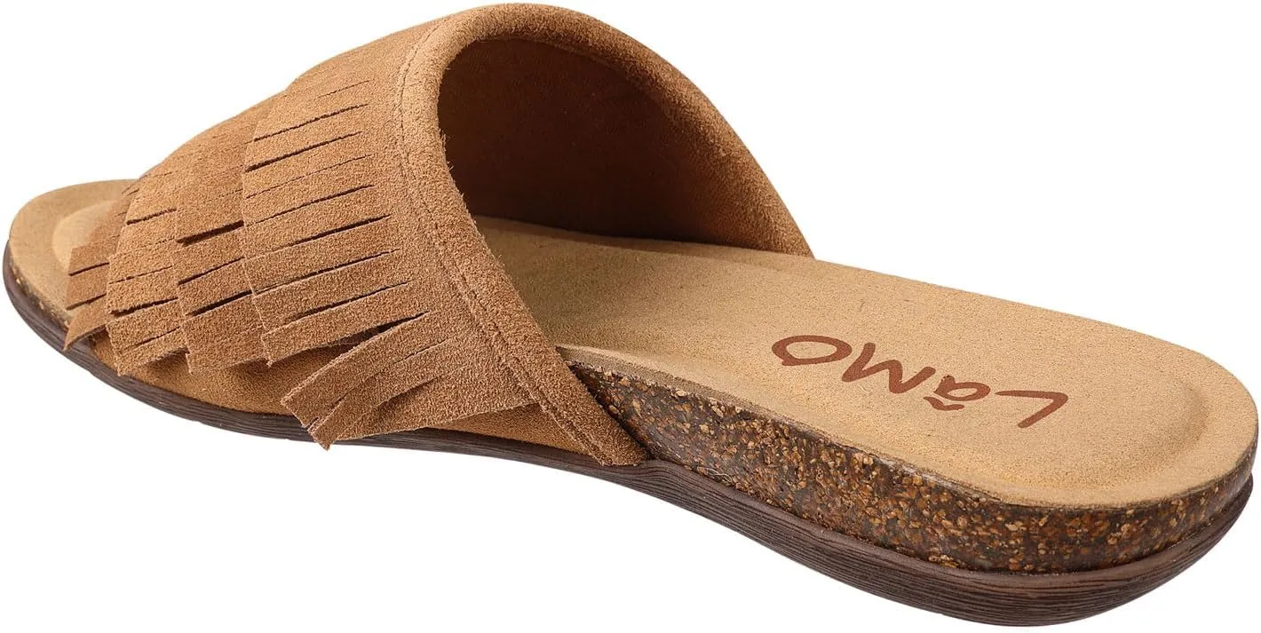 Lamo Women's Clea Slides Sandals – Lightweight Rubber and Cork Outsole, Breathable Textile and Suede Upper, All-Day Comfort and Style – Women's Slip-On Slides for women