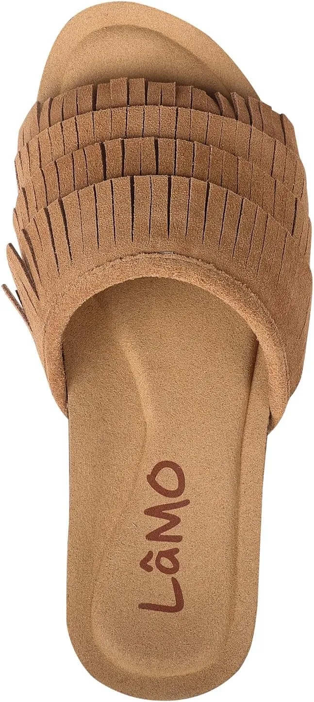 Lamo Women's Clea Slides Sandals – Lightweight Rubber and Cork Outsole, Breathable Textile and Suede Upper, All-Day Comfort and Style – Women's Slip-On Slides for women