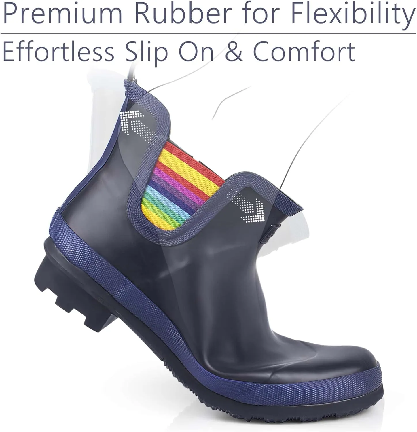 landchief Rain Boots for Women, Waterproof Ladies Tall Knee High Rubber boots,Comfort Garden Boots Anti-Slip Mid Heel Women Rain Shoes Outdoor