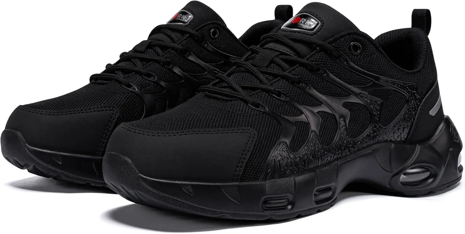 LARNMERN Steel Toe Shoes for Men Lightweight Safety Shoes Work Air Cushion Construction Zapatos Punta de Acero para Hombres