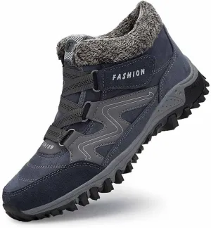 LAVAEGG Women's Winter Thermal Snowy Villi Leather Ankle Boots Fashion high top Boots Outdoor Walking Shoes Non-Slip Hiking Shoes